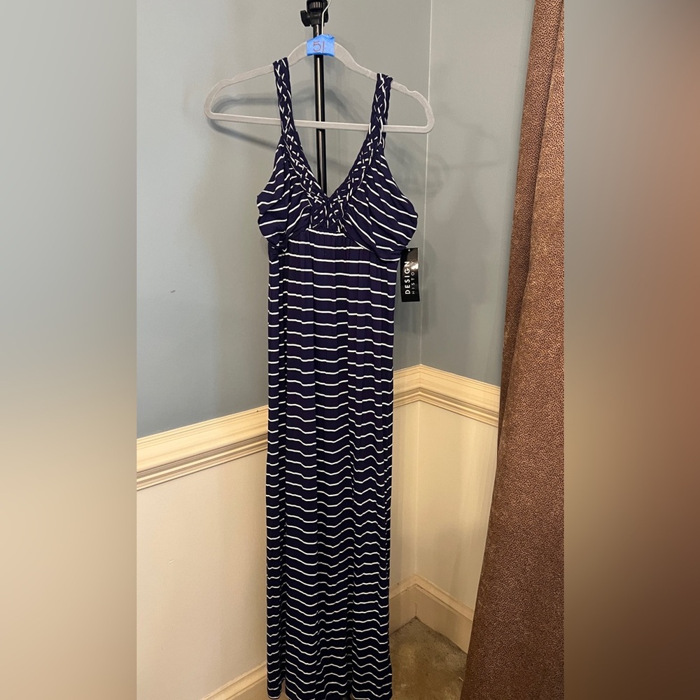 Design History Navy & White Striped Maxi‎ Dress